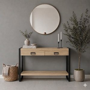 קונסולה עץ מלא דגם מיה 80*35*120 3123 קונסולה עץ מלא דגם מיה 80*35*120 3123